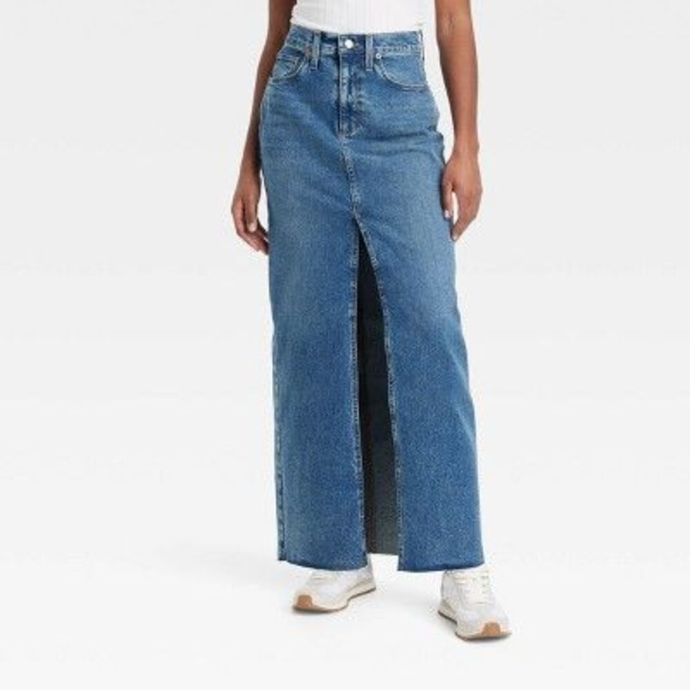 NWT Universal Thread Blue Denim Maxi Skirt